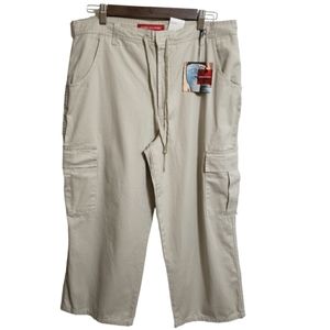 Vintage Gloria Vanderbilt Pumice Cropped Cargo Pants Women's Size 14 NWT